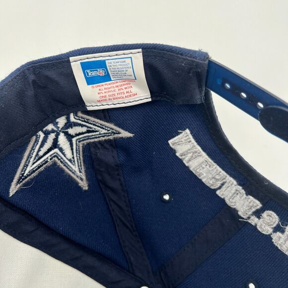 VTG Dallas Cowboys Back Script Snapback Hat Cap Blue Team NFL America's Team - Picture 7 of 9